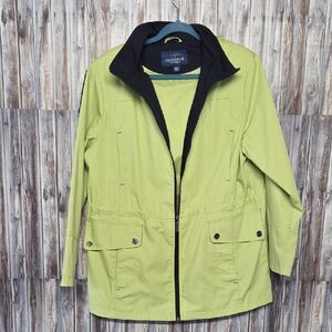 Women's Lime Green And Blue Raincoat by Mackintosh Size L Waterproof
